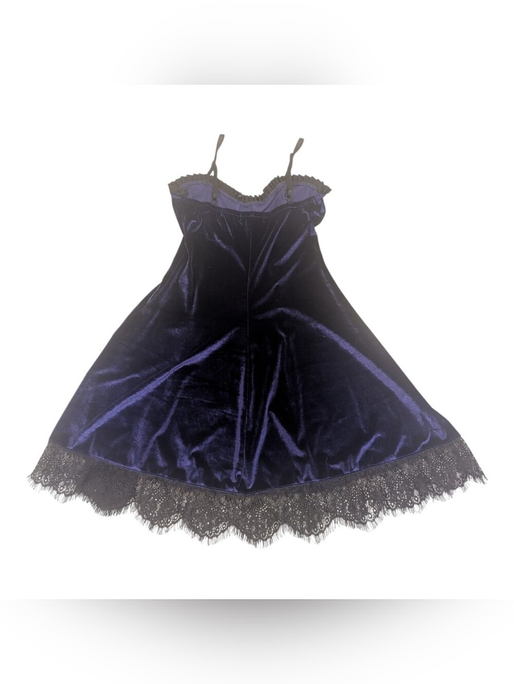 Topmelon Purple Velvet Gothic Dress w/Black Lace Trim and Cross Detail - Sz S - Picture 5 of 5